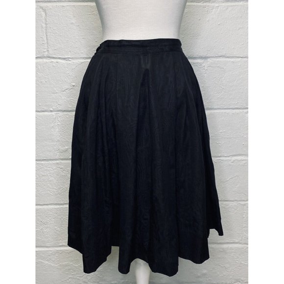 Vintage 50s Full Circle‎ Skirt Black Moire Toni Owen Sportswear Small Pockets - Picture 6 of 16